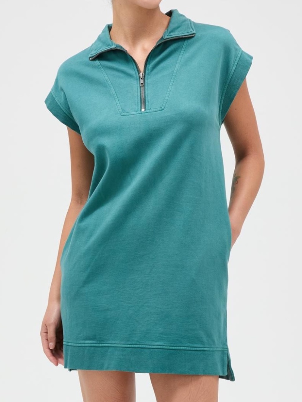 299 - Half Zip Dress in Teal
